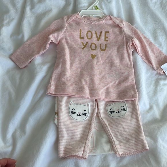 Baby girl 3 month pink outfit kitty new with tags - Picture 4 of 6